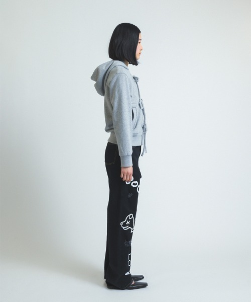 soduk（スドーク）の「【soduk】26SS新作 ribbon zip hoodie / リボンジップフーディー（スウェット・レディース・グレー・ONE SIZE）」の5枚目の写真