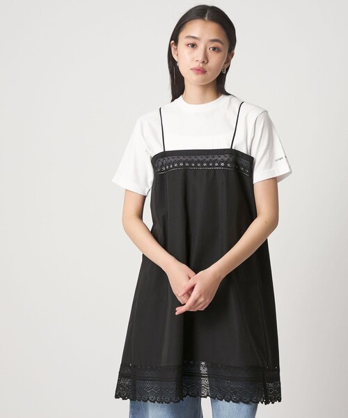 CITEN（シテン）の「＜CITEN＞2WAYレースキャミワンピース（ワンピース・レディース・ホワイト/ブラック・FREE）」の2枚目の写真