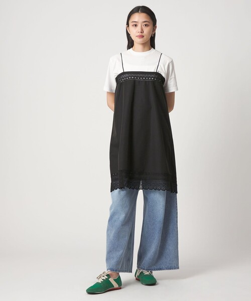 CITEN（シテン）の「＜CITEN＞2WAYレースキャミワンピース（ワンピース・レディース・ホワイト/ブラック・FREE）」の4枚目の写真