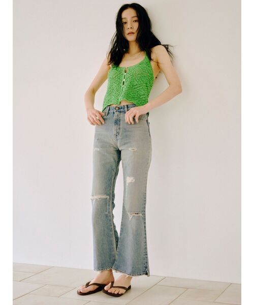 Ungrid(アングリッド)の「ホルターネックニットキャミソール(キャミソール・レディース・オレンジ/グリーン/オフホワイト・FREE)」の5枚目の写真