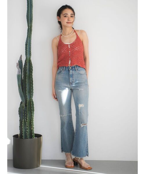 Ungrid(アングリッド)の「ホルターネックニットキャミソール(キャミソール・レディース・オレンジ/グリーン/オフホワイト・FREE)」の8枚目の写真