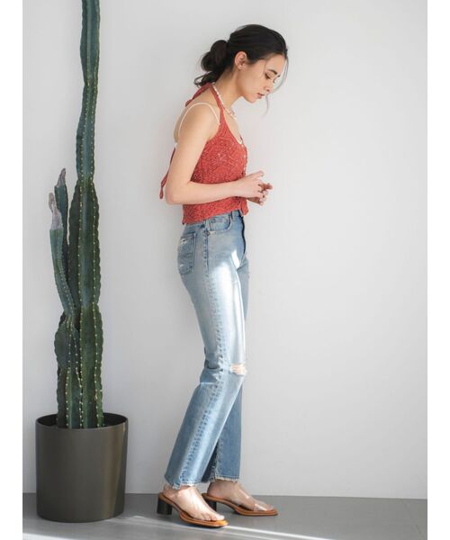 Ungrid(アングリッド)の「ホルターネックニットキャミソール(キャミソール・レディース・オレンジ/グリーン/オフホワイト・FREE)」の9枚目の写真