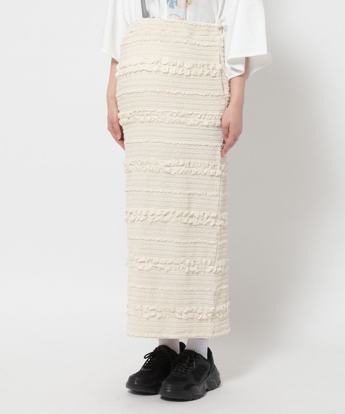 LEPSIM（レプシィム）の「【産前・産後対応】マタニティ／ジャガードナロースカート2　670078（マタニティウェア/グッズ・レディース・ブラック/ナチュラル・FREE）」の3枚目の写真