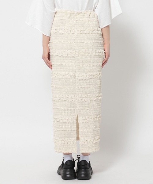 LEPSIM（レプシィム）の「【産前・産後対応】マタニティ／ジャガードナロースカート2　670078（マタニティウェア/グッズ・レディース・ブラック/ナチュラル・FREE）」の5枚目の写真
