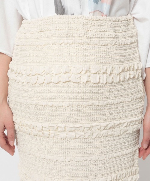 LEPSIM（レプシィム）の「【産前・産後対応】マタニティ／ジャガードナロースカート2　670078（マタニティウェア/グッズ・レディース・ブラック/ナチュラル・FREE）」の6枚目の写真