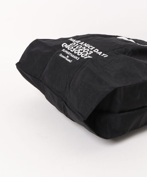 SUPERTHANKS（スーパーサンクス）の「【SUPERTHANKS】HAVE A NICE DAY! ECO BAG（エコバッグ/サブバッグ・レディース・ブラック・FREE）」の5枚目の写真