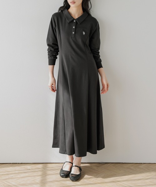 La-gemme（ラジェム）の「U.S. POLO ASSN. ワンポイント刺繍ワンピース（ワンピース・レディース・ダークグレー/ブラック/ライトグレー/ネイビー・フリー）」の3枚目の写真