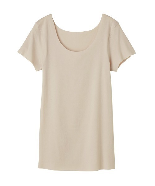 GUNZE(グンゼ)の「KIREILABO/キレイラボ 縫い目がなくてチクチクしにくい 2分袖インナー オーガニックコットン(インナーウェア/肌着・レディース・杢グレー/ブラック/ピンク系その他/ホワイト系その他・MEDIUM/LARGE/X-LARGE)」の2枚目の写真