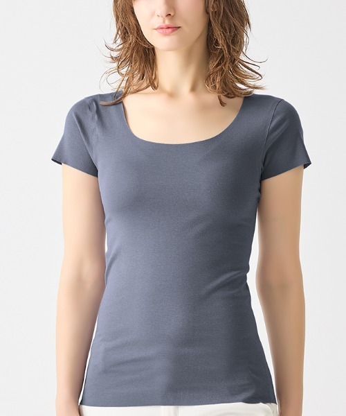 GUNZE(グンゼ)の「KIREILABO/キレイラボ 縫い目がなくてチクチクしにくい 2分袖インナー オーガニックコットン(インナーウェア/肌着・レディース・杢グレー/ブラック/ピンク系その他/ホワイト系その他・MEDIUM/LARGE/X-LARGE)」の8枚目の写真