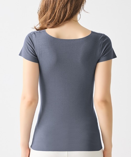 GUNZE(グンゼ)の「KIREILABO/キレイラボ 縫い目がなくてチクチクしにくい 2分袖インナー オーガニックコットン(インナーウェア/肌着・レディース・杢グレー/ブラック/ピンク系その他/ホワイト系その他・MEDIUM/LARGE/X-LARGE)」の10枚目の写真