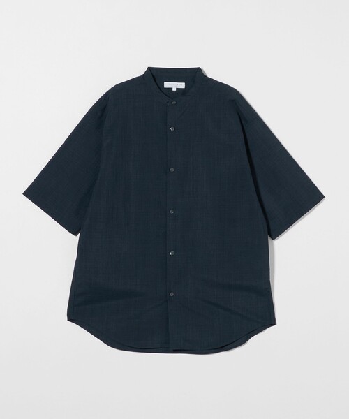 A DAY IN THE LIFE UNITED ARROWS(アデイインザライフユナイテッドアローズ)の「メランジ リラックス バンドカラーシャツ<A DAY IN THE LIFE>(シャツ/ブラウス・メンズ・ネイビー/ライトグレー・M/L/S)」の1枚目の写真