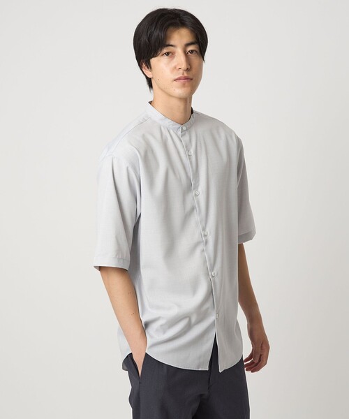 A DAY IN THE LIFE UNITED ARROWS(アデイインザライフユナイテッドアローズ)の「メランジ リラックス バンドカラーシャツ<A DAY IN THE LIFE>(シャツ/ブラウス・メンズ・ネイビー/ライトグレー・M/L/S)」の3枚目の写真