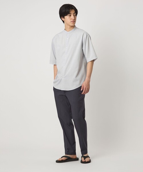 A DAY IN THE LIFE UNITED ARROWS(アデイインザライフユナイテッドアローズ)の「メランジ リラックス バンドカラーシャツ<A DAY IN THE LIFE>(シャツ/ブラウス・メンズ・ネイビー/ライトグレー・M/L/S)」の4枚目の写真