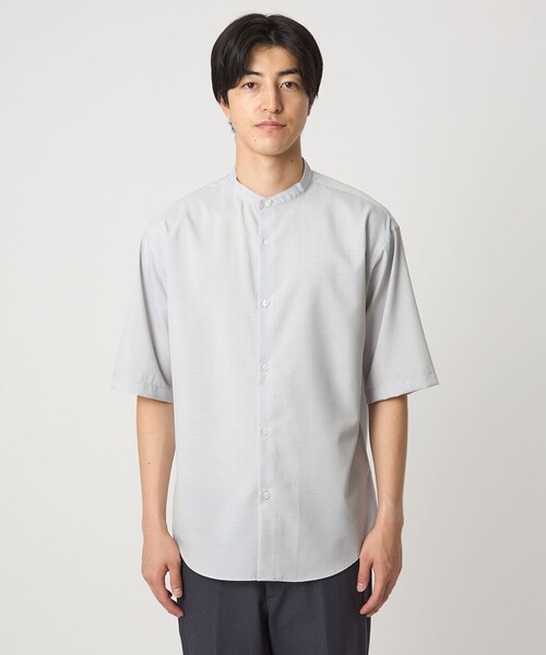 A DAY IN THE LIFE UNITED ARROWS(アデイインザライフユナイテッドアローズ)の「メランジ リラックス バンドカラーシャツ<A DAY IN THE LIFE>(シャツ/ブラウス・メンズ・ネイビー/ライトグレー・M/L/S)」の6枚目の写真