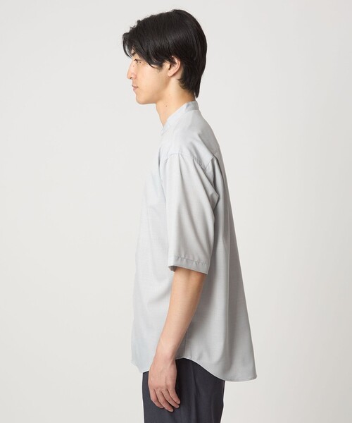 A DAY IN THE LIFE UNITED ARROWS(アデイインザライフユナイテッドアローズ)の「メランジ リラックス バンドカラーシャツ<A DAY IN THE LIFE>(シャツ/ブラウス・メンズ・ネイビー/ライトグレー・M/L/S)」の7枚目の写真