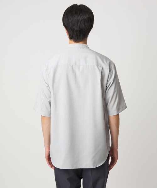 A DAY IN THE LIFE UNITED ARROWS(アデイインザライフユナイテッドアローズ)の「メランジ リラックス バンドカラーシャツ<A DAY IN THE LIFE>(シャツ/ブラウス・メンズ・ネイビー/ライトグレー・M/L/S)」の8枚目の写真