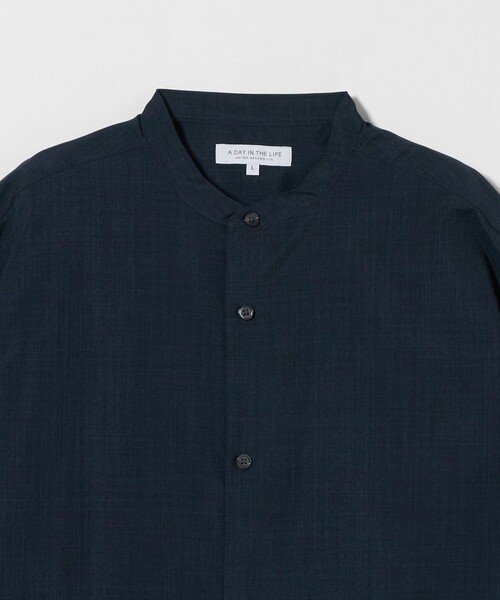 A DAY IN THE LIFE UNITED ARROWS(アデイインザライフユナイテッドアローズ)の「メランジ リラックス バンドカラーシャツ<A DAY IN THE LIFE>(シャツ/ブラウス・メンズ・ネイビー/ライトグレー・M/L/S)」の10枚目の写真