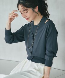 【接触冷感】クールタッチUV重ね着カーディガン風ニット