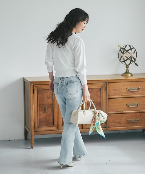 La boutique BonBon(ラブティックボンボン)の「【接触冷感】クールタッチUV重ね着カーディガン風ニット(ニット/セーター・レディース・チャコールグレー/ホワイト/ピンク・FREE)」の9枚目の写真
