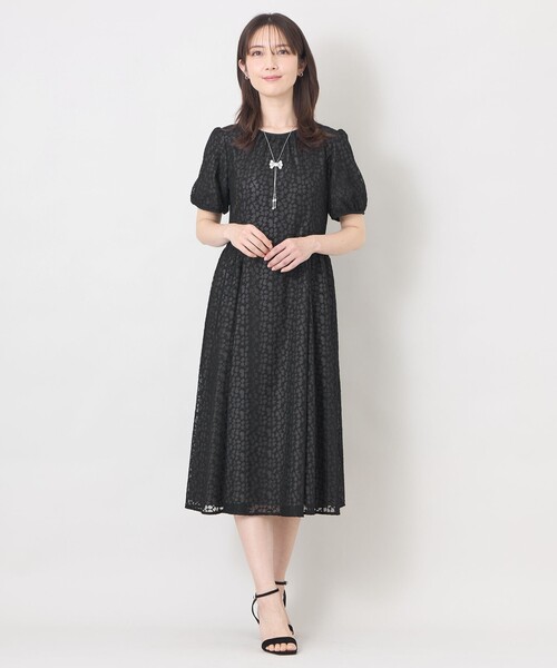 TO BE CHIC(トゥー ビー シック)の「ジャカードレース ギャザードレス(ワンピース・レディース・ブルー系その他2/ブラック・40)」の3枚目の写真