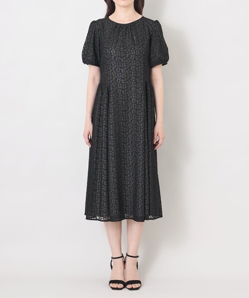 TO BE CHIC(トゥー ビー シック)の「ジャカードレース ギャザードレス(ワンピース・レディース・ブルー系その他2/ブラック・40)」の6枚目の写真