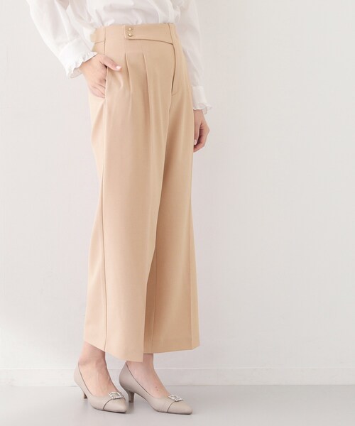 index(インデックス)の「ストレッチ2タックワイドパンツ/セットアップ対応可【洗濯機OK/接触冷感/吸水速乾/防シワ】(その他パンツ・レディース・ネイビー/オレンジ系4/ナチュラル/グレー・40/38/36/42)」の4枚目の写真