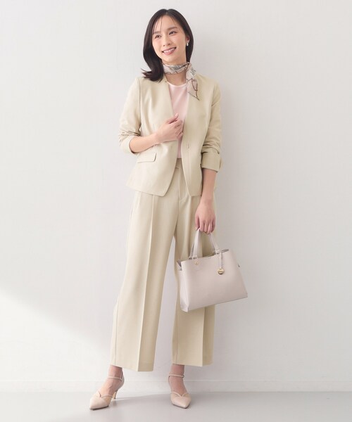 index(インデックス)の「ストレッチ2タックワイドパンツ/セットアップ対応可【洗濯機OK/接触冷感/吸水速乾/防シワ】(その他パンツ・レディース・ネイビー/オレンジ系4/ナチュラル/グレー・40/38/36/42)」の18枚目の写真