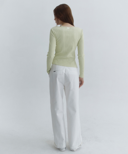 MICANE(ミケーネ)の「アルビンVラップT(Tシャツ/カットソー・レディース・ライトグリーン/クリーム/チャコール・X-LARGE/SMALL/MEDIUM/LARGE)」の6枚目の写真