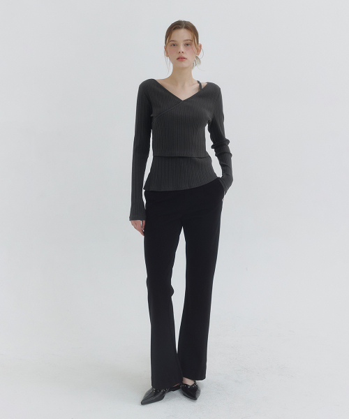 MICANE(ミケーネ)の「アルビンVラップT(Tシャツ/カットソー・レディース・ライトグリーン/クリーム/チャコール・X-LARGE/SMALL/MEDIUM/LARGE)」の13枚目の写真