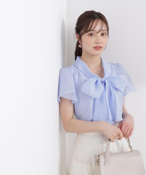 PROPORTION BODY DRESSING（プロポーションボディドレッシング）の「チューリップ袖リボンブラウス / 1216110411（シャツ/ブラウス・レディース・ブルー/オフホワイト・MEDIUM/SMALL）」の11枚目の写真