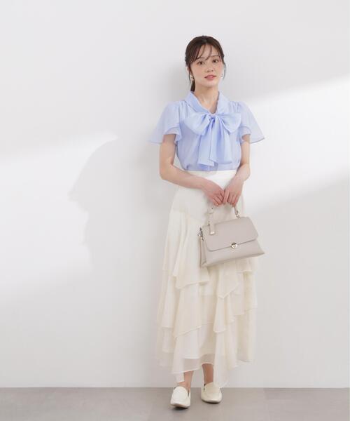 PROPORTION BODY DRESSING（プロポーションボディドレッシング）の「チューリップ袖リボンブラウス / 1216110411（シャツ/ブラウス・レディース・ブルー/オフホワイト・MEDIUM/SMALL）」の13枚目の写真