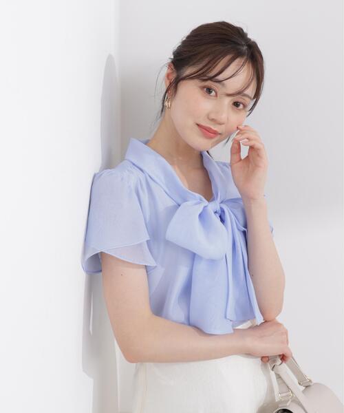 PROPORTION BODY DRESSING（プロポーションボディドレッシング）の「チューリップ袖リボンブラウス / 1216110411（シャツ/ブラウス・レディース・ブルー/オフホワイト・MEDIUM/SMALL）」の15枚目の写真