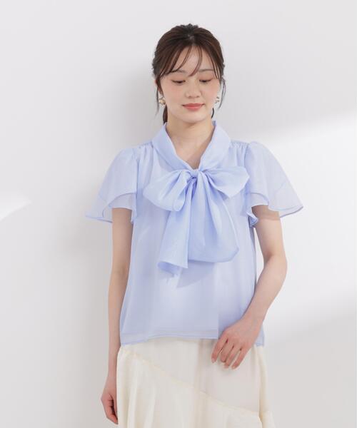 PROPORTION BODY DRESSING（プロポーションボディドレッシング）の「チューリップ袖リボンブラウス / 1216110411（シャツ/ブラウス・レディース・ブルー/オフホワイト・MEDIUM/SMALL）」の17枚目の写真