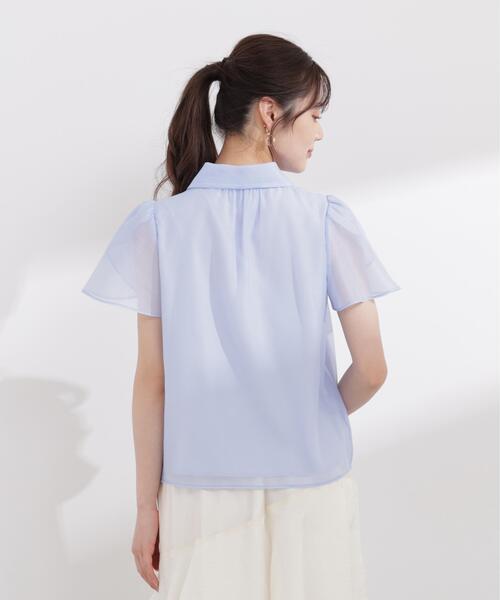 PROPORTION BODY DRESSING（プロポーションボディドレッシング）の「チューリップ袖リボンブラウス / 1216110411（シャツ/ブラウス・レディース・ブルー/オフホワイト・MEDIUM/SMALL）」の19枚目の写真