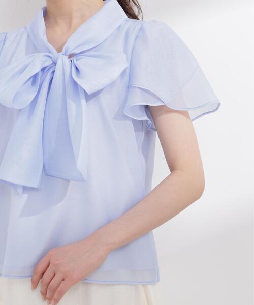PROPORTION BODY DRESSING（プロポーションボディドレッシング）の「チューリップ袖リボンブラウス / 1216110411（シャツ/ブラウス・レディース・ブルー/オフホワイト・MEDIUM/SMALL）」の22枚目の写真