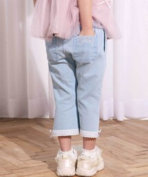 SLAP SLIP（スラップスリップ）の「裾レースウエストフリル7分丈デニムニットパンツ(80~130cm)（その他パンツ）」