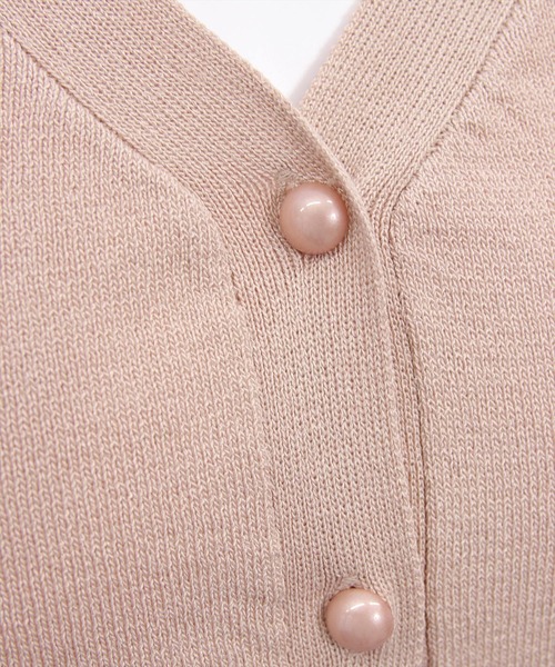 CLEAR BASIC（クリアベーシック）の「パワショル半袖ニットカーディガン[骨格ウェーブ オフィスカジュアル フェミニン 上品]（カーディガン/ボレロ・レディース・アイボリー/ブルーグレー/ピンクベージュ・F）」の6枚目の写真