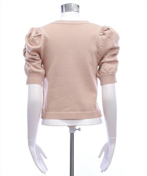 CLEAR BASIC（クリアベーシック）の「パワショル半袖ニットカーディガン[骨格ウェーブ オフィスカジュアル フェミニン 上品]（カーディガン/ボレロ・レディース・アイボリー/ブルーグレー/ピンクベージュ・F）」の10枚目の写真