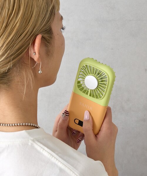 SAHIR（サヒール）の「【SAHIR サヒール】6way handy fan　冷却プレート付（生活家電・レディース・ブラウン/アイボリー/イエロー/ミント/ピンク・0）」の4枚目の写真
