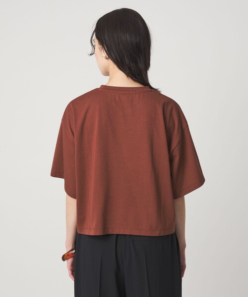 green label relaxing(グリーンレーベルリラクシング)の「<スタイリスト兵藤千尋さんコラボ>クロップド ワイド Tシャツ UVカット(Tシャツ/カットソー・レディース・ダークグレー/オリーブ/オレンジ系その他/オフホワイト・SHORT/FREE)」の20枚目の写真