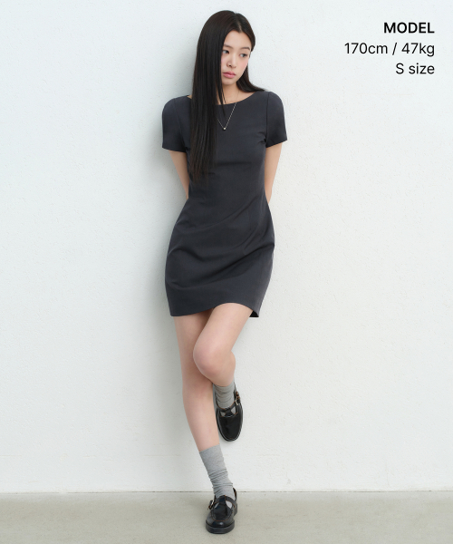 MUSINSA STANDARD WOMAN（ムシンサスタンダードウーマン）の「ウィメンズフォーマルミニドレス[グレー]（ワンピース・レディース・その他・X-SMALL/SMALL/MEDIUM/LARGE）」の2枚目の写真