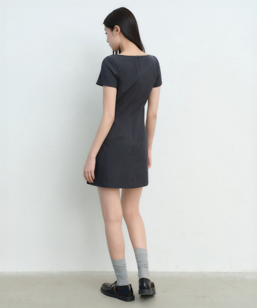 MUSINSA STANDARD WOMAN（ムシンサスタンダードウーマン）の「ウィメンズフォーマルミニドレス[グレー]（ワンピース・レディース・その他・X-SMALL/SMALL/MEDIUM/LARGE）」の4枚目の写真