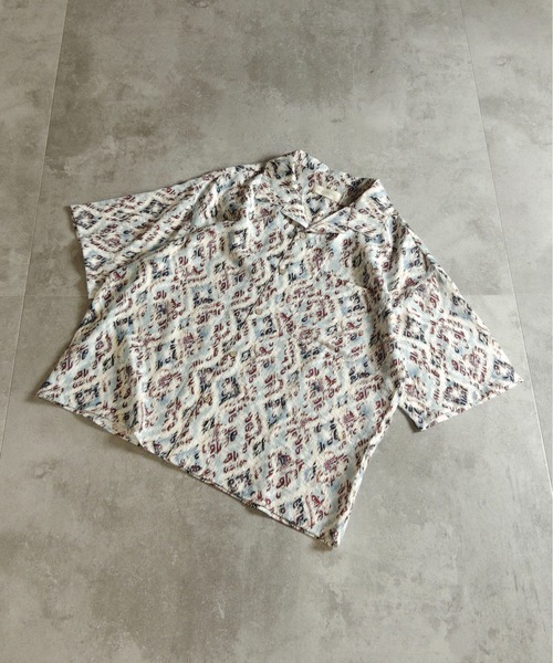 many men many mind（メニーメンメニーマインド）の「MANYMENMANYMINDS / レーヨン総柄シャツ/バティック/ネイティブ（シャツ/ブラウス・メンズ・ブラック/ブルー/サックスブルー/グリーン・LARGE/MEDIUM）」の4枚目の写真