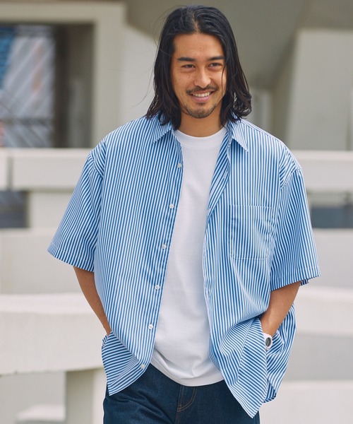 THE CRAFT CREW PRODUCTS(ザクラフトクループロダクツ)の「<接触冷感・イージーケア>マルチファンクショナル ビッグシルエット アソート レギュラーカラー 半袖シャツ【THE CRAFT CREW PRODUCTS】(シャツ/ブラウス・メンズ・オフホワイト/サックスブルー/ブルー系/ブラック系/ベージュ系/ダークグレー/ネイビー系/グレー系/ブラック系2・S/L/M)」の17枚目の写真