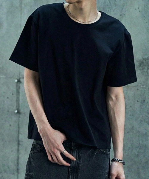 LANDNESS(ランドネス)の「【LANDNESS/ランドネス】COMPACT U-NECK SHORT SLEEVE TEE/コンパクトUネックショートスリーブTEE(Tシャツ/カットソー・メンズ・ホワイト/ダークグレー/ブラック・M/S/L)」の2枚目の写真