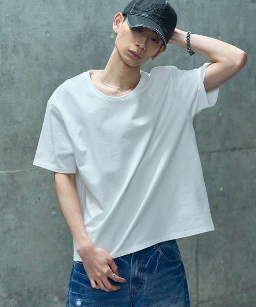LANDNESS(ランドネス)の「【LANDNESS/ランドネス】COMPACT U-NECK SHORT SLEEVE TEE/コンパクトUネックショートスリーブTEE(Tシャツ/カットソー・メンズ・ホワイト/ダークグレー/ブラック/杢グレー/カーキ・M/S/L)」の21枚目の写真