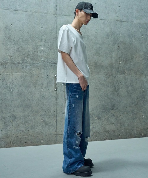 LANDNESS(ランドネス)の「【LANDNESS/ランドネス】COMPACT U-NECK SHORT SLEEVE TEE/コンパクトUネックショートスリーブTEE(Tシャツ/カットソー・メンズ・ホワイト/ダークグレー/ブラック/杢グレー/カーキ・M/S/L)」の22枚目の写真
