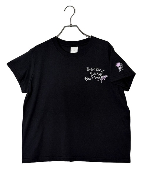 Candlestick（キャンドルスティック）の「手書き風 ロゴ刺繍 コンパクトTシャツ（Tシャツ/カットソー・レディース・スミクロ/ホワイト/ブラック・FREE）」の11枚目の写真