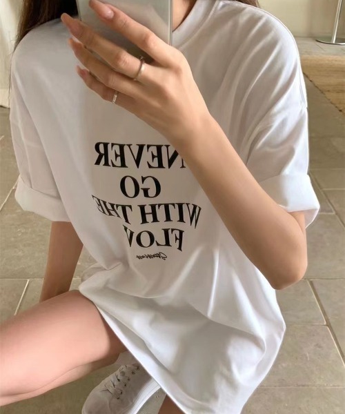 NEW GENTLEMAN(ニュージェントルマン)の「NGWF オーバーサイズ Tシャツ(Tシャツ/カットソー・レディース・ブラック/ホワイト・L/M)」の5枚目の写真