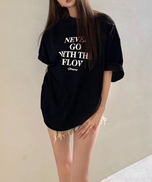 NEW GENTLEMAN(ニュージェントルマン)の「NGWF オーバーサイズ Tシャツ(Tシャツ/カットソー・レディース・ブラック/ホワイト・L/M)」の4枚目の写真